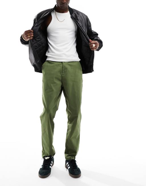 ASOS DESIGN - Pantalon chino fuselé - Vert foncé