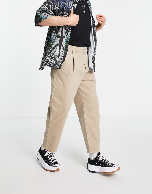 Pantalon large léger à plis - beige ASOS pour homme en coloris Neutre