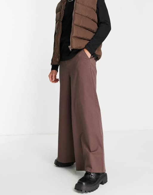 ASOS DESIGN - Pantalon chino large - Marron foncé, 3 de 4