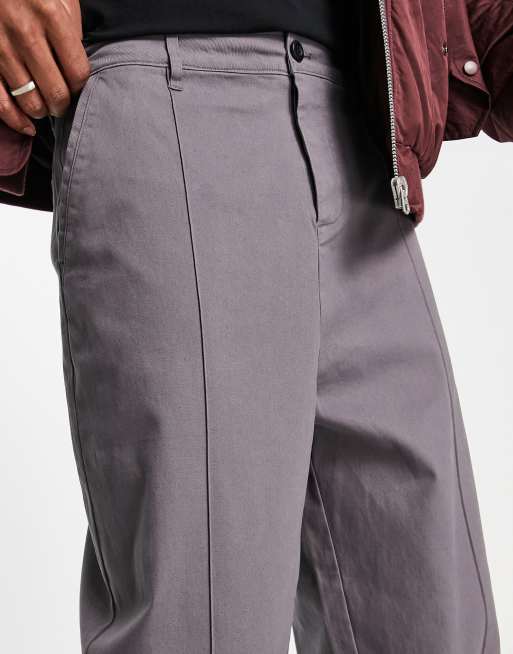 ASOS DESIGN - Pantalon chino oversize coupe fuselée à nervures - Anthracite, 4 de 4