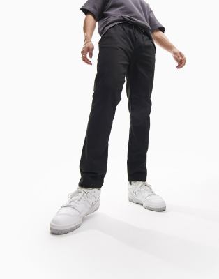 ASOS DESIGN - Pantalon chino slim avec taille élastique - Noir