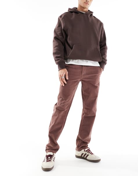 ASOS DESIGN - Pantalon chino slim en velours côtelé - Marron délavé - view 1