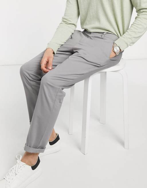 Pantalon gris chino hot sale