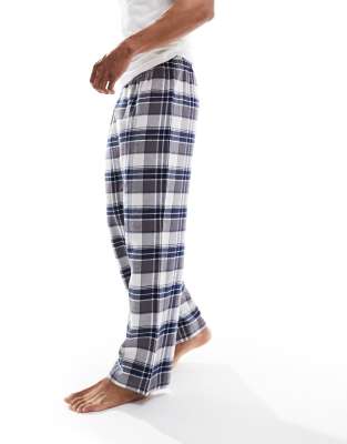ASOS DESIGN check lounge bottoms in blue - ASOS Price Checker