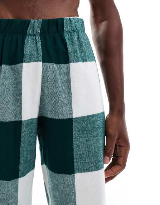ASOS DESIGN - Pantalon confort à carreaux - Vert foncé, 3 de 4