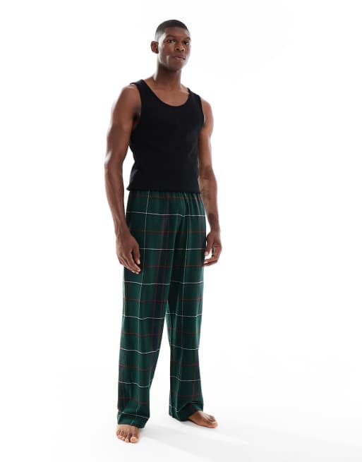 ASOS DESIGN - Pantalon confort en tissu brossé à carreaux - Vert, 2 de 4