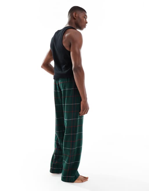 ASOS DESIGN - Pantalon confort en tissu brossé à carreaux - Vert, 4 de 4