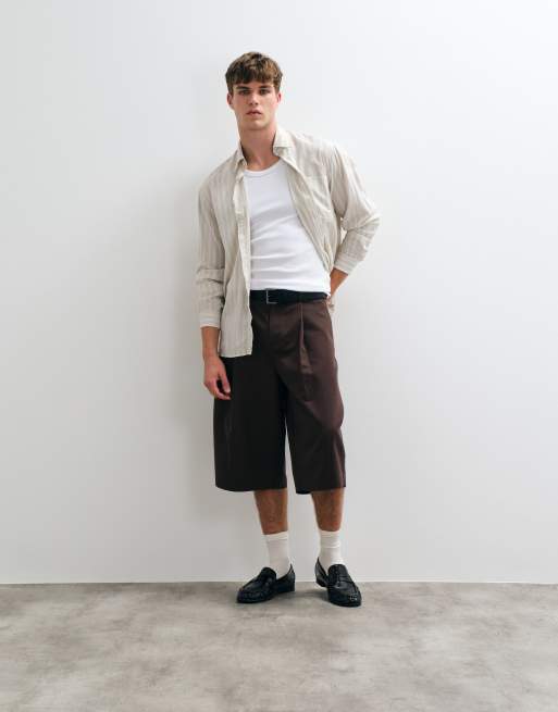 ASOS DESIGN pantalón corto barrel de sastre en marrón, 2 de 5