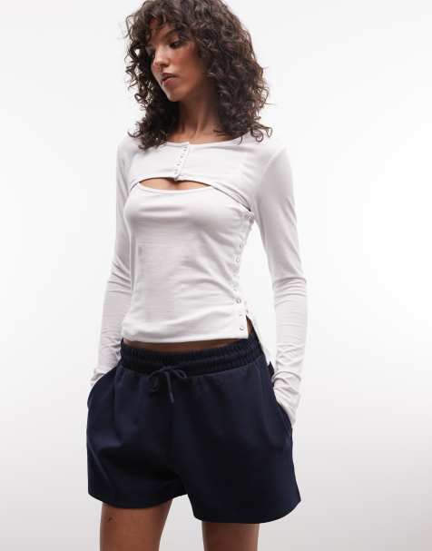 ASOS DESIGN - pantalón corto deportivo de interlock en azul marino - view 1