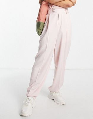 ASOS DESIGN - Pantalon coupe ballon élégant - Rose pastel | ASOS