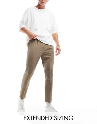 Pantalons élégants Pantalon coupe fuselée - Taupe