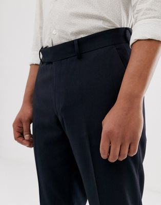 Pantalons courts Pantalon court ajusté habillé - Bleu marine