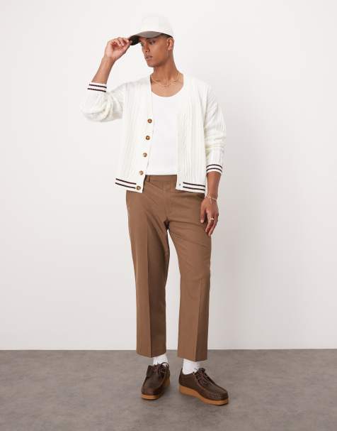 ASOS DESIGN - Pantalon court coupe droite élégante - Marron - view 1