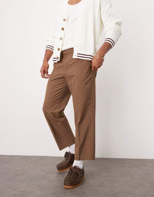 ASOS DESIGN - Pantalon court coupe droite élégante - Marron, 2 de 5