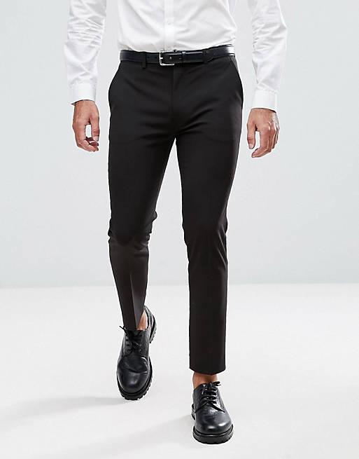 ASOS DESIGN - Pantalon court habillé ultra ajusté - Noir