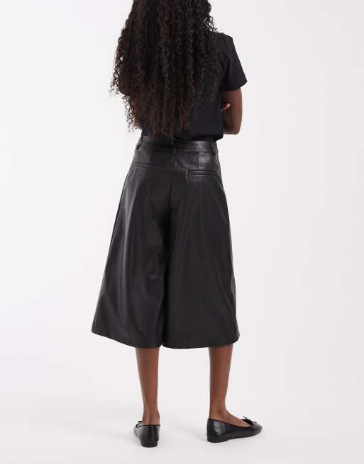 ASOS DESIGN pantalon culotte taille haute ajusté noir, 3 de 5