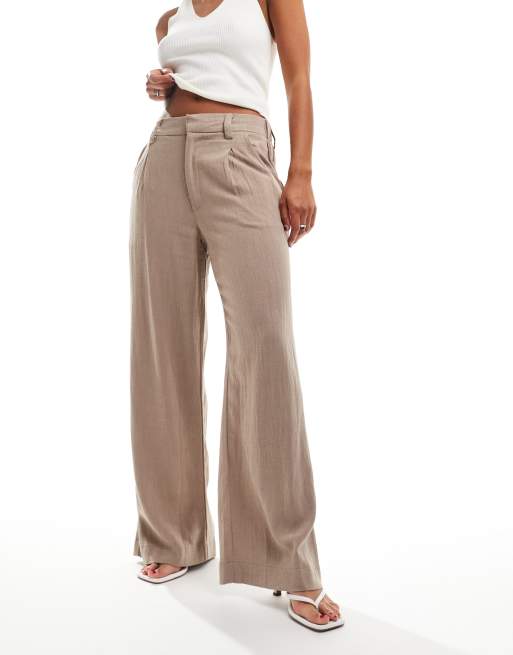 ASOS DESIGN - Pantalon dad ample en lin mélangé - Taupe , 3 de 5