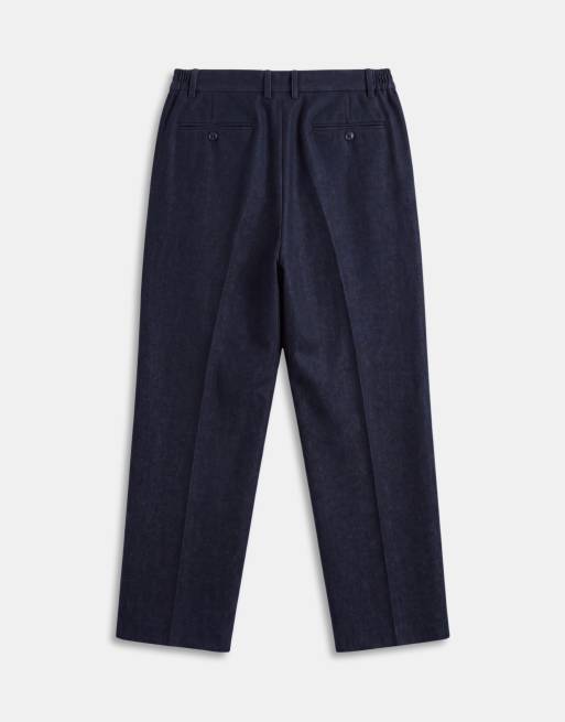 ASOS DESIGN pantalon de co-ord oversize fuselé effet denim avec taille partiellement élastiquée en marine, 7 de 9
