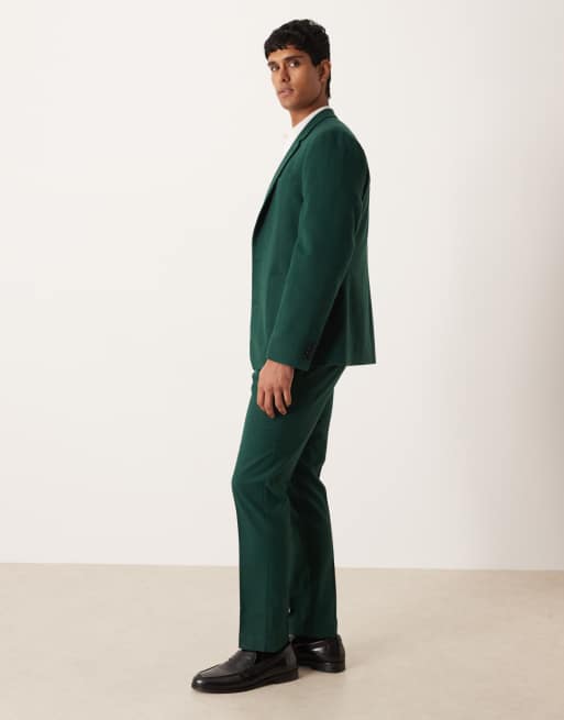 ASOS DESIGN - Pantalon de costume ajusté en laine - Vert foncé, 3 de 5