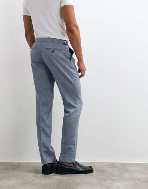 ASOS DESIGN - Pantalon de costume ajusté en tweed de laine mélangée - Bleu clair, 3 de 5