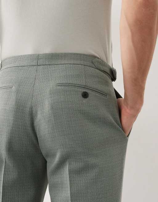 ASOS DESIGN - Pantalon de costume ajusté en tweed de laine mélangée - Vert sauge, 5 de 9
