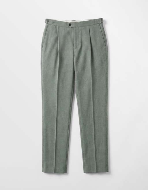 ASOS DESIGN - Pantalon de costume ajusté en tweed de laine mélangée - Vert sauge, 6 de 9