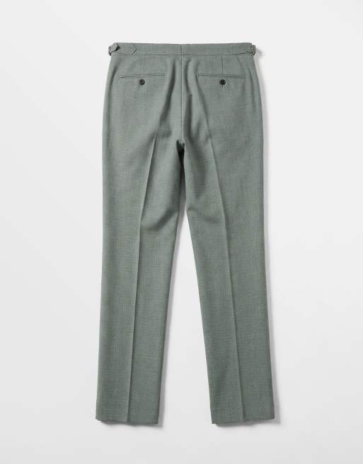 ASOS DESIGN - Pantalon de costume ajusté en tweed de laine mélangée - Vert sauge, 7 de 9