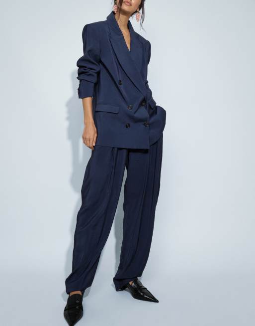 ASOS DESIGN pantalon de costume ajusté fuselé souple bleu marine, 4 de 9