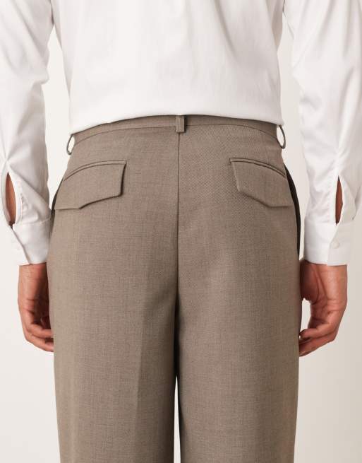 ASOS DESIGN - Pantalon de costume ample en sergé - Vert, 5 de 5