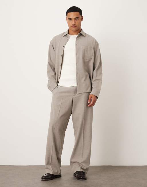 ASOS DESIGN - Pantalon de costume coupe bouffante en sergé brossé - Neutre, 2 de 5