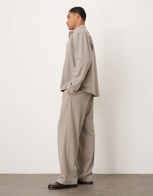 ASOS DESIGN - Pantalon de costume coupe bouffante en sergé brossé - Neutre, 3 de 5