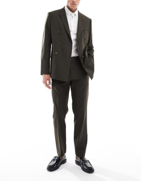ASOS DESIGN - Pantalon de costume coupe slim épuré en laine mélangée - Olive - view 1