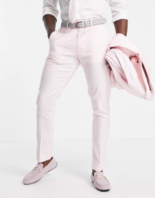 Pantalon en lin Regular Fit - Rose saumon - HOMME