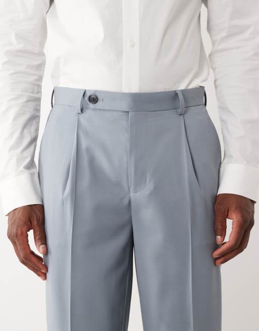 ASOS DESIGN - Pantalon de costume d'été coupe fuselée en laine - Bleu, 4 de 5