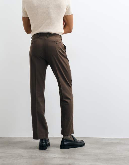 ASOS DESIGN - Pantalon de costume droit - Marron, 4 de 5