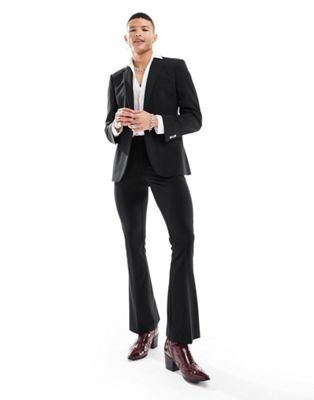 ASOS DESIGN flare suit trouser in black - ASOS Price Checker