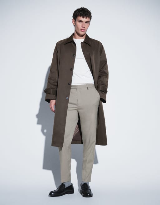 ASOS DESIGN - Costume fuselé à rayures fines - Kaki, 3 de 3