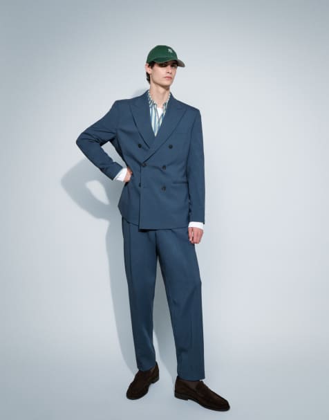ASOS DESIGN pantalon de costume fuselé décontracté en bleu foncé - view 1
