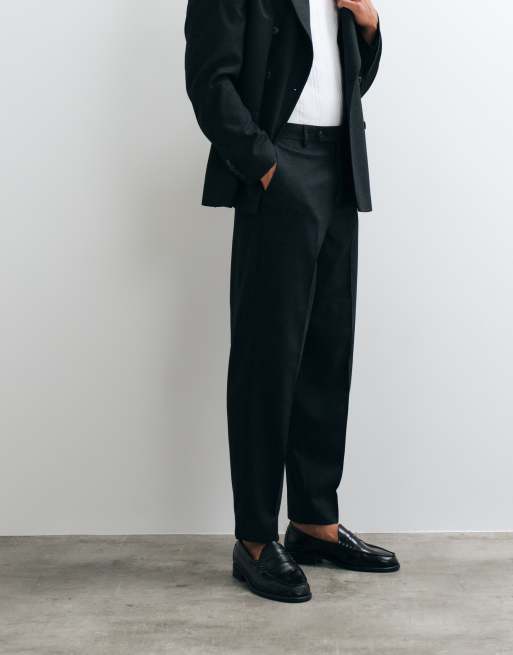 ASOS DESIGN pantalon de costume fuselé décontracté noir à motif pied-de-poule, 2 de 5