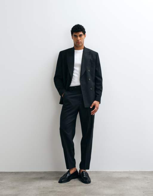ASOS DESIGN pantalon de costume fuselé décontracté noir à motif pied-de-poule, 5 de 5