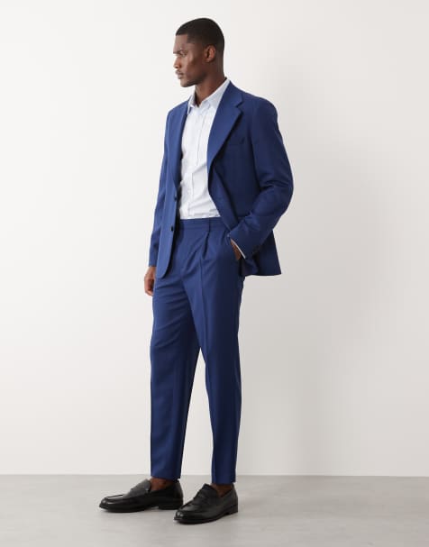 ASOS DESIGN - Pantalon de costume fuselé en laine d'été - Bleu marine - view 1