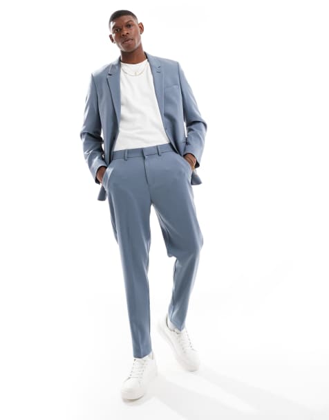 ASOS DESIGN - Pantalon de costume fuselé en sergé - Bleu - view 1