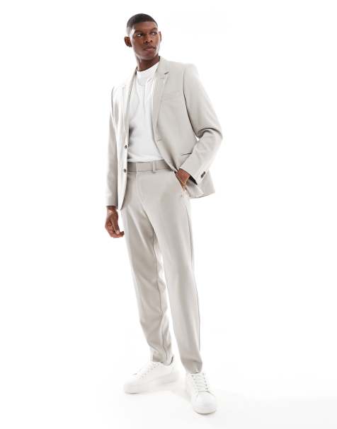 ASOS DESIGN - Pantalon de costume fuselé en sergé - Taupe - view 1