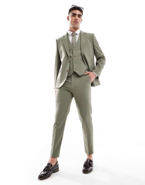 ASOS DESIGN - Pantalon de costume fuselé - Vert olive - view 1
