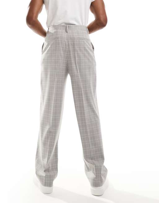 ASOS DESIGN - Pantalon de costume large à carreaux ton sur ton - Gris, 3 de 5