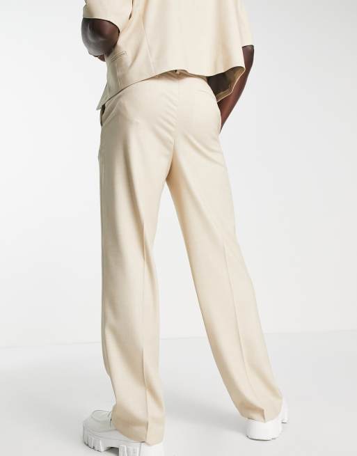 ASOS DESIGN - Pantalon de costume large en tissu micro-texturé - Écru, 2 de 4