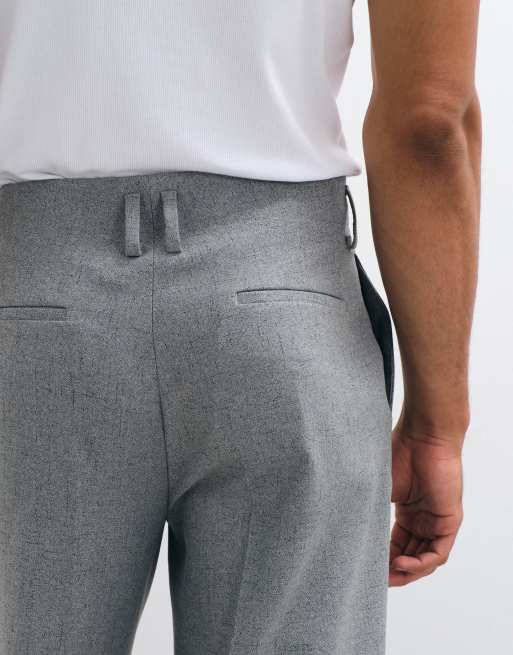 ASOS DESIGN pantalon de costume oversize fuselé avec plis, gris chiné, 5 de 5