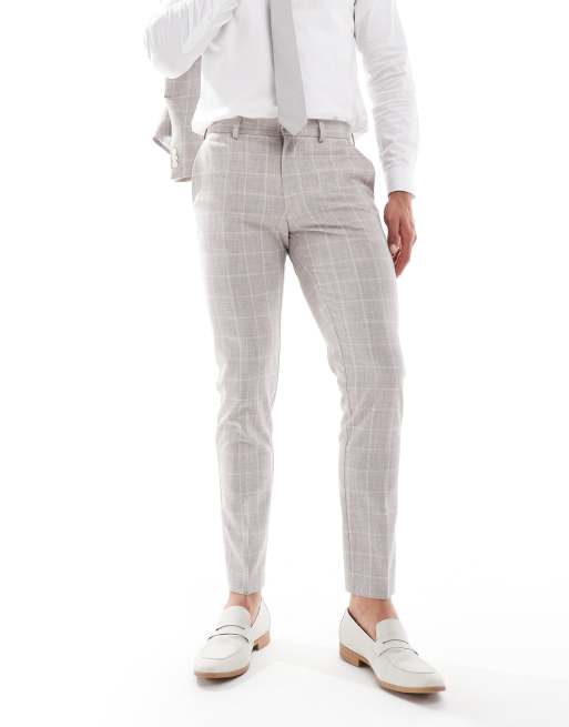 ASOS DESIGN - Pantalon de costume skinny à grands carreaux - Beige, 2 de 5
