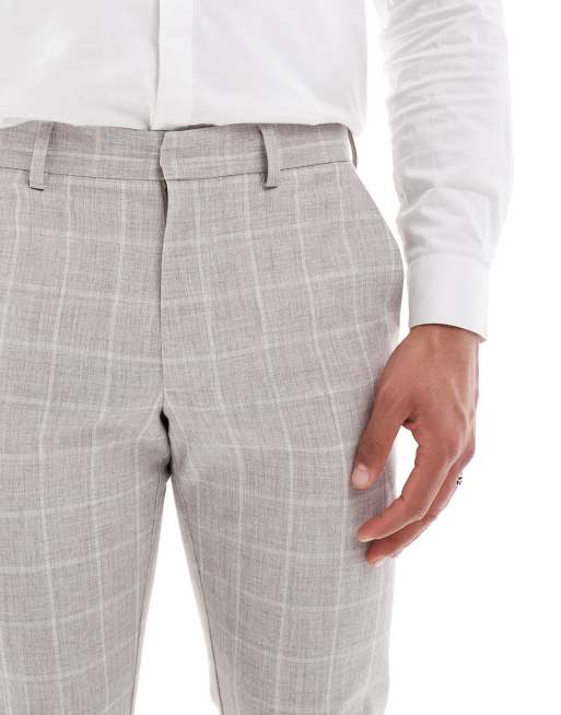 ASOS DESIGN - Pantalon de costume skinny à grands carreaux - Beige, 3 de 5