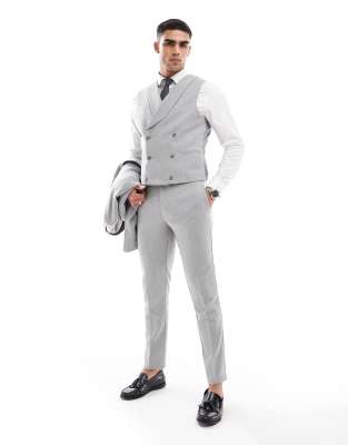 ASOS DESIGN - Pantalon de costume skinny en laine - Gris